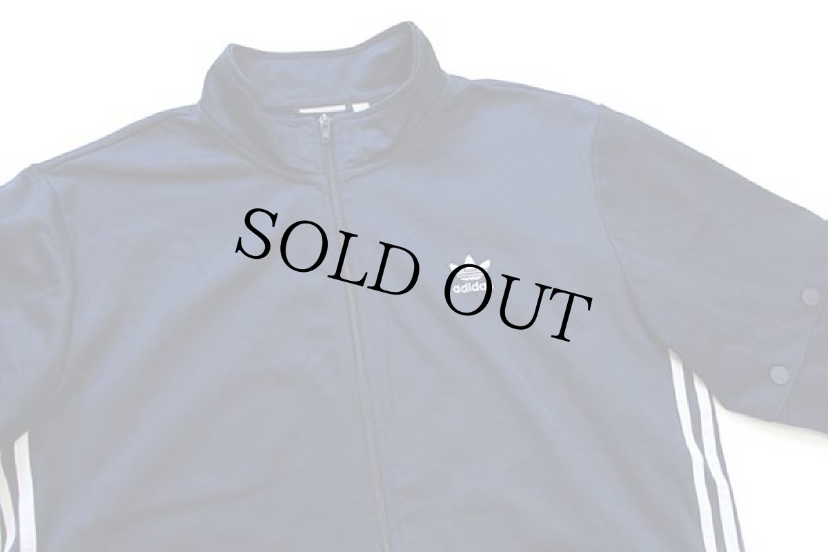画像3: adidasアディダス トレフォイル ロゴ刺繍 2WAY トラックジャケット 紺×白 L★ジャージ (3)