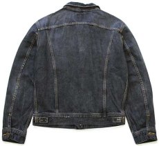 画像2: Leeリー SLIM JACKET USED加工 先染め ブラック デニムジャケット L★ユーロ (2)