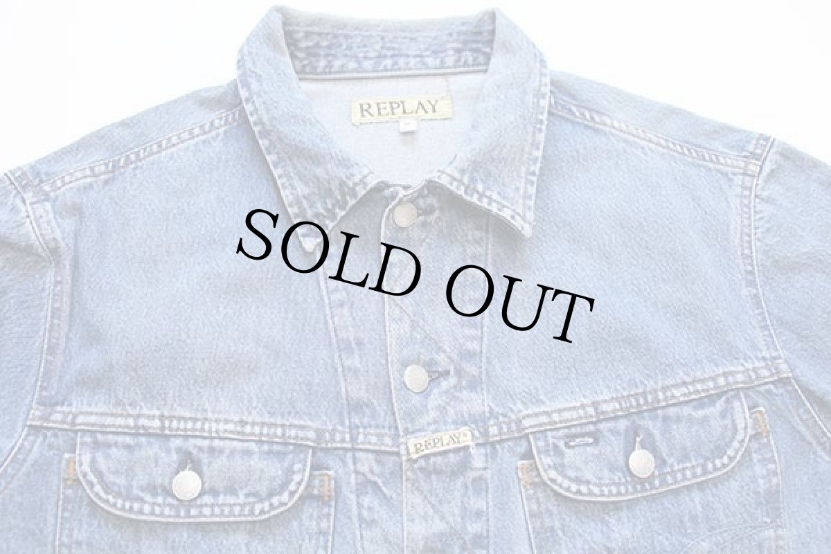 画像3: 90s イタリア製 REPLAYリプレイ デニムジャケット 4ポケット XL (3)