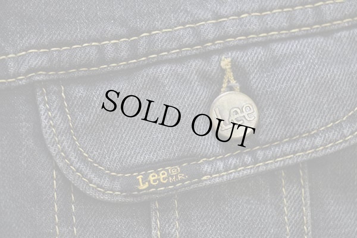 画像5: Leeリー SLIM JACKET USED加工 先染め ブラック デニムジャケット L★ユーロ (5)