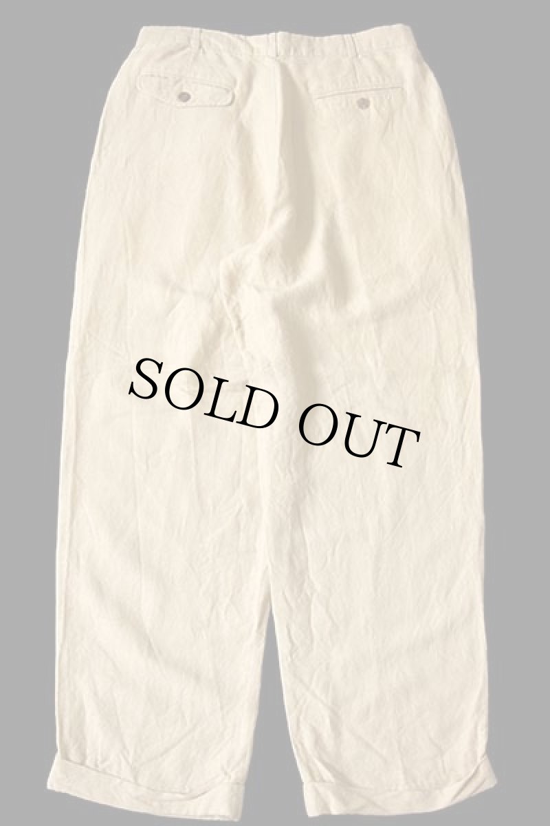 画像3: 00s PERRY ELLIS PORTFOLIO スリータック スラックス リネン×レーヨンパンツ カーキ w33 L30 (3)