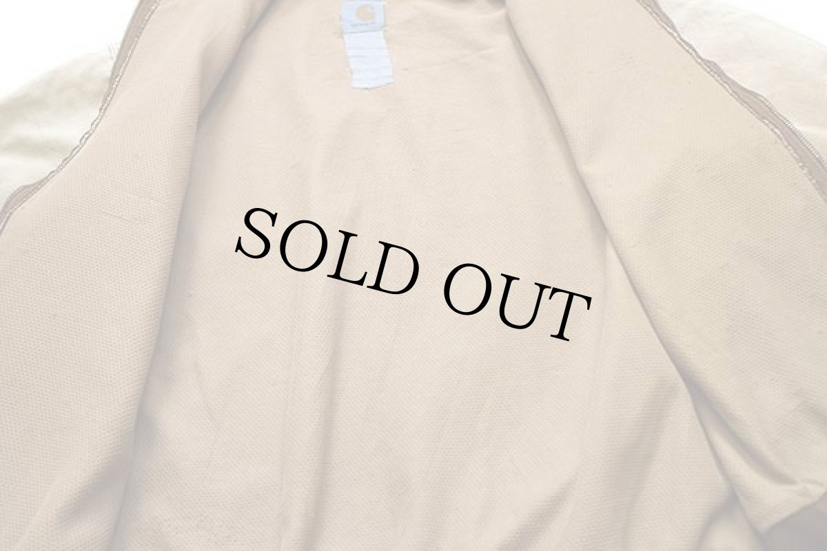 画像6: 90s carharttカーハート 裏サーマル ダック地 アクティブジャケット パーカー 茶 フェード (6)