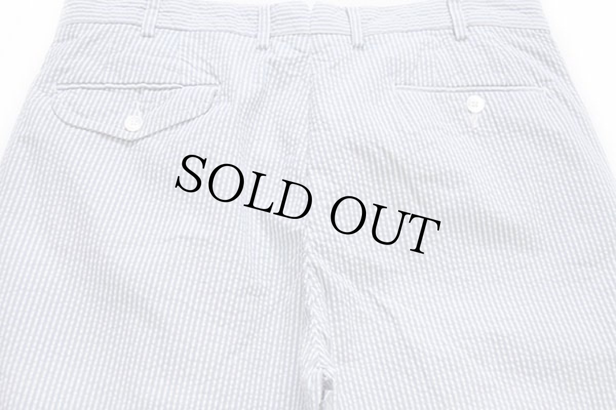 画像5: 00s ポロ ラルフローレン 381 BLEECKER PRESTON FIT ストライプ スラックス コットン シアサッカーパンツ サックス×ホワイト w34 L32 (5)