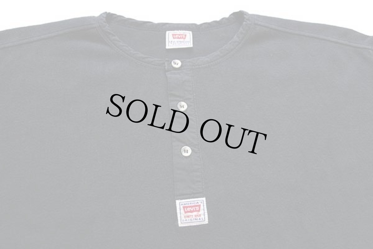 画像3: 90s Levi'sリーバイス ヘンリーネック コットン ニット スウェット 黒★ユーロ (3)