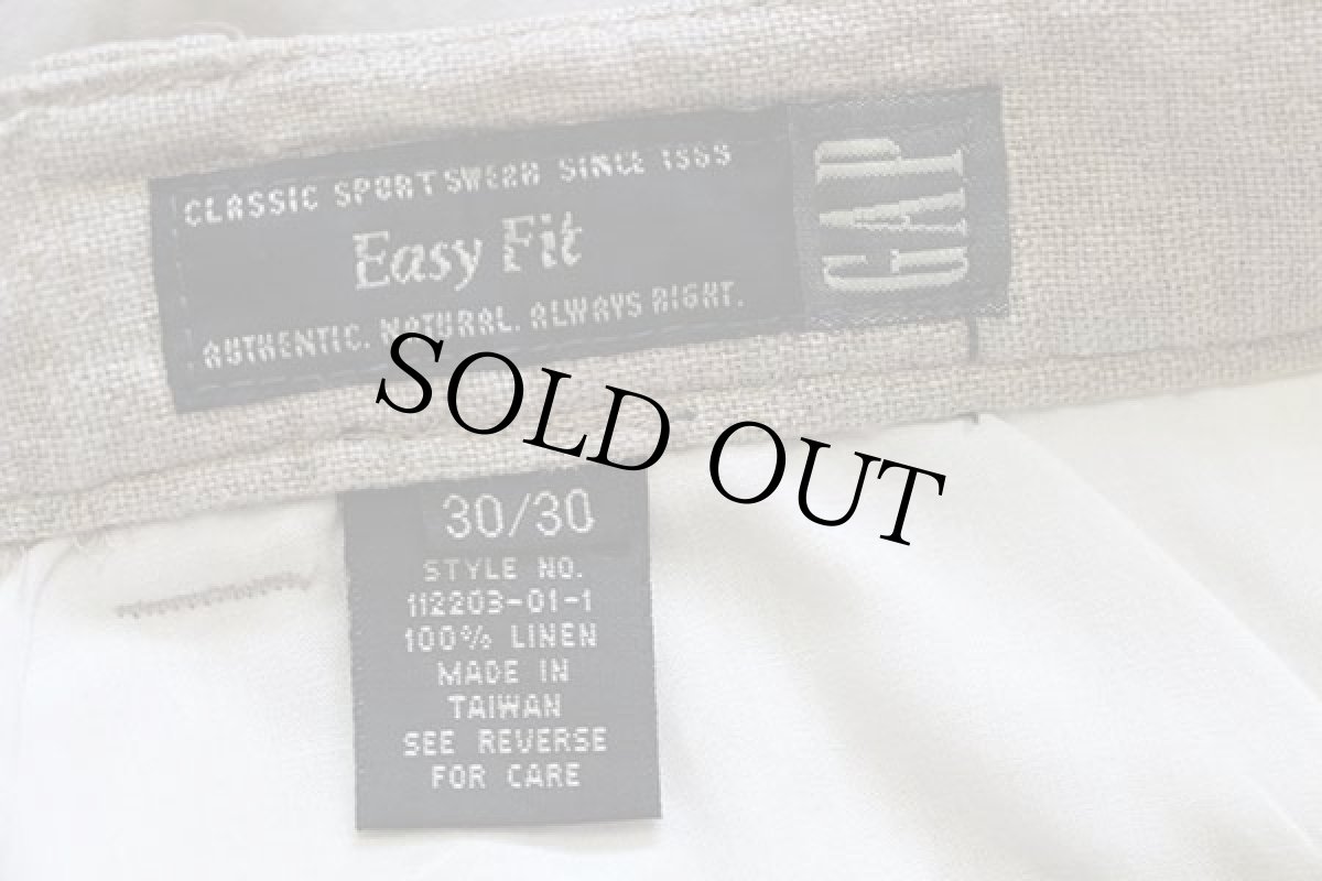 画像6: 90s GAPギャップ Easy Fit ツータック スラックス リネンパンツ グレーベージュ w30 L30 (6)