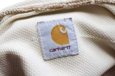 画像4: 90s carharttカーハート 裏サーマル ダック地 アクティブジャケット パーカー 茶 フェード (4)
