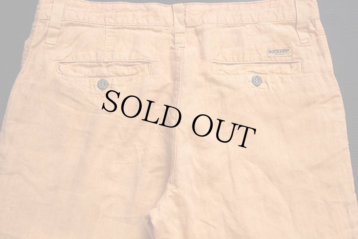 画像5: 00s DOCKERSドッカーズ リネンパンツ 後染め 薄オレンジ w36 L34★ユーロ Levi'sリーバイス (5)