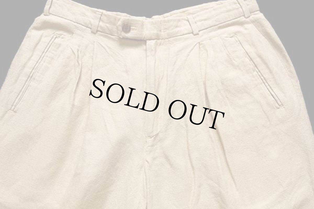 画像4: 00s PERRY ELLIS PORTFOLIO スリータック スラックス リネン×レーヨンパンツ カーキ w33 L30 (4)