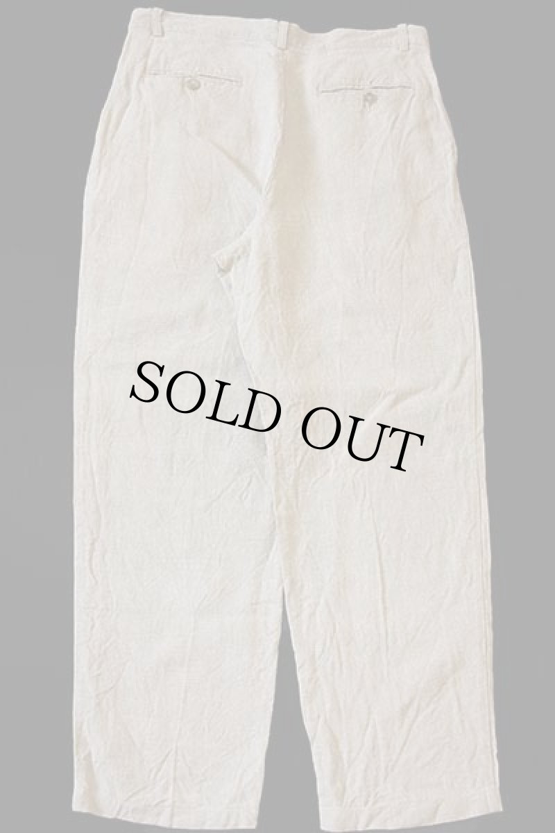 画像3: 90s J.CREW ツータック スラックス リネンパンツ グレーベージュ 34R (3)