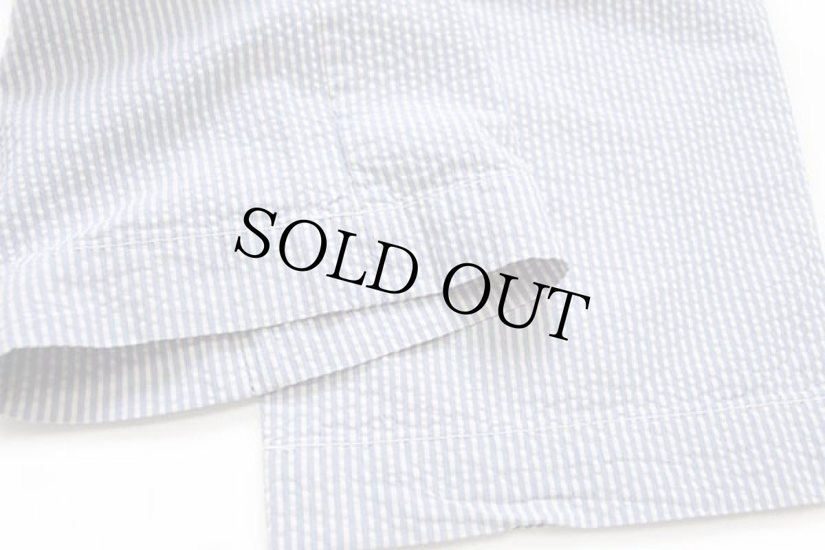 画像8: 00s ポロ ラルフローレン 381 BLEECKER PRESTON FIT ストライプ スラックス コットン シアサッカーパンツ サックス×ホワイト w34 L32 (8)