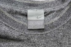 画像4: 00s NIKEナイキ AIR ビッグロゴ刺繍 ツートン 切り替え スウェット ごま塩×紺 L (4)