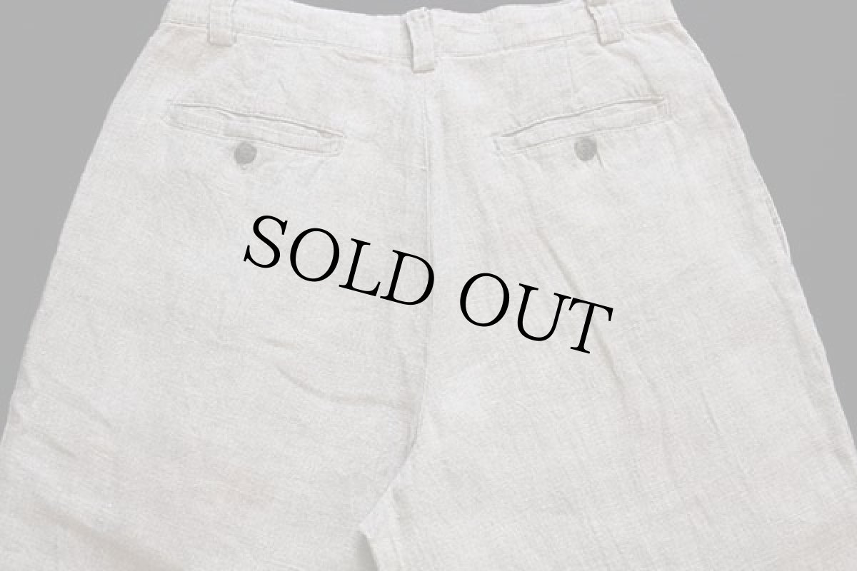 画像5: 90s GAPギャップ Easy Fit ツータック スラックス リネンパンツ グレーベージュ w30 L30 (5)