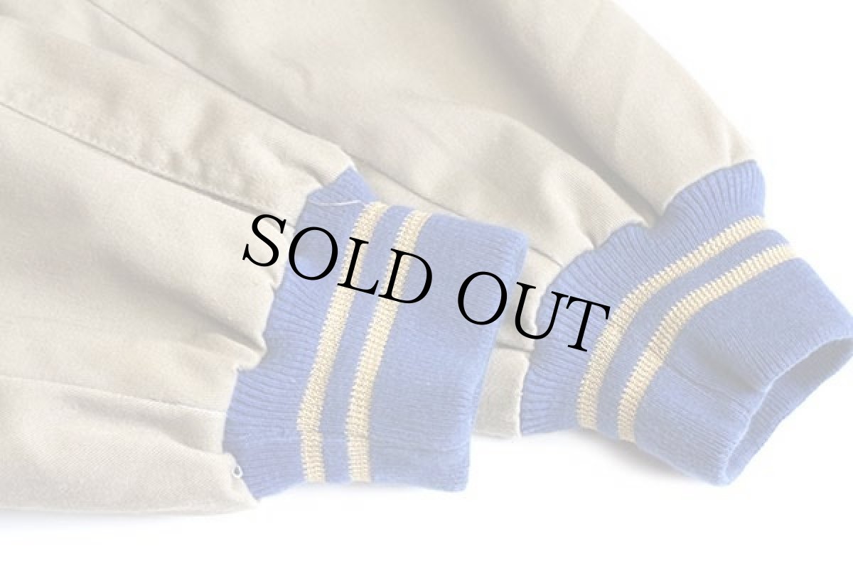 画像7: 90s メキシコ製 Corona BEER ロゴ刺繍 ツートン ストライプライナー コットン×デニムスタジャン L (7)