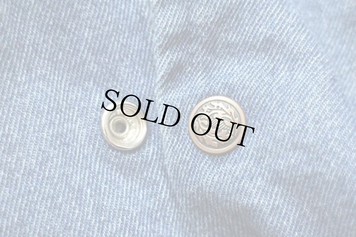 画像5: 90s メキシコ製 Corona BEER ロゴ刺繍 ツートン ストライプライナー コットン×デニムスタジャン L (5)