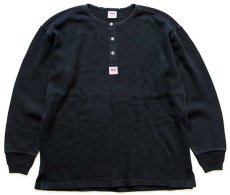 画像1: 90s Levi'sリーバイス ヘンリーネック コットン ニット スウェット 黒★ユーロ (1)