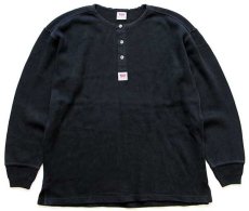 画像1: 90s Levi'sリーバイス ヘンリーネック コットン ニット スウェット 黒★ユーロ (1)