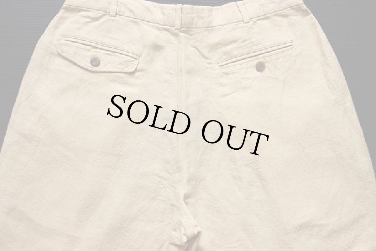 画像5: 00s PERRY ELLIS PORTFOLIO スリータック スラックス リネン×レーヨンパンツ カーキ w33 L30 (5)