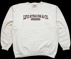 画像1: 90s USA製 Levi'sリーバイス ロゴ スウェット アイボリー L (1)