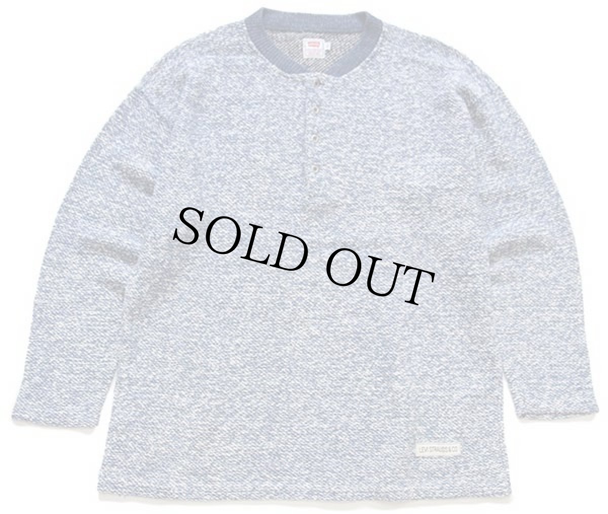 画像1: 90s イタリア製 Levi'sリーバイス ヘンリーネック パイル スウェット 霜降りブルー L (1)