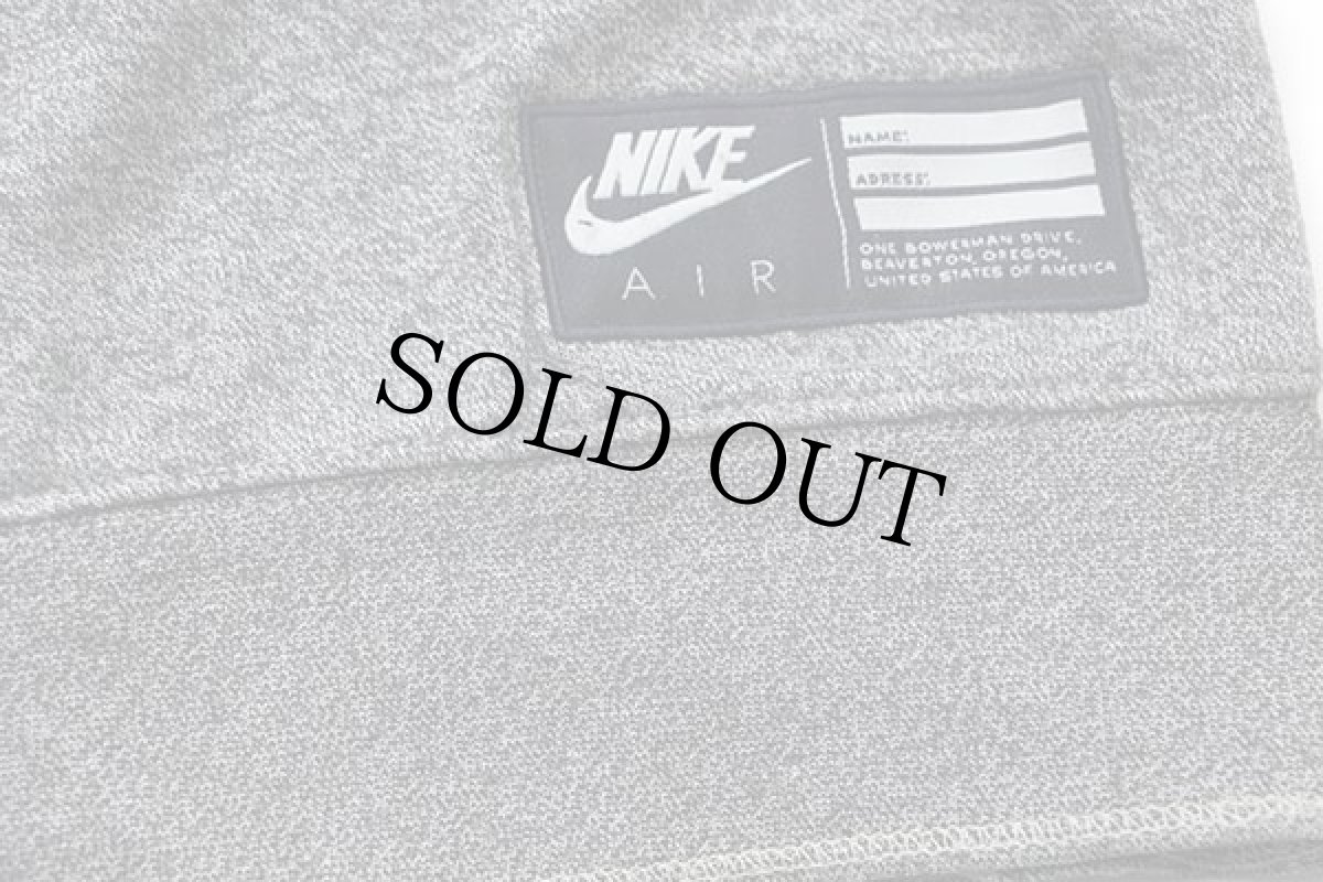 画像5: 00s NIKEナイキ AIR ビッグロゴ刺繍 ツートン 切り替え スウェット ごま塩×紺 L (5)