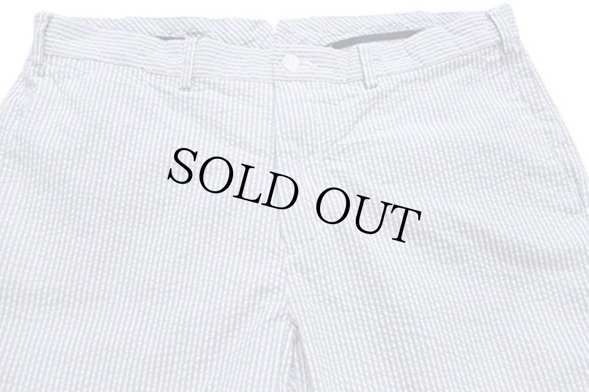 画像4: 00s ポロ ラルフローレン 381 BLEECKER PRESTON FIT ストライプ スラックス コットン シアサッカーパンツ サックス×ホワイト w34 L32 (4)