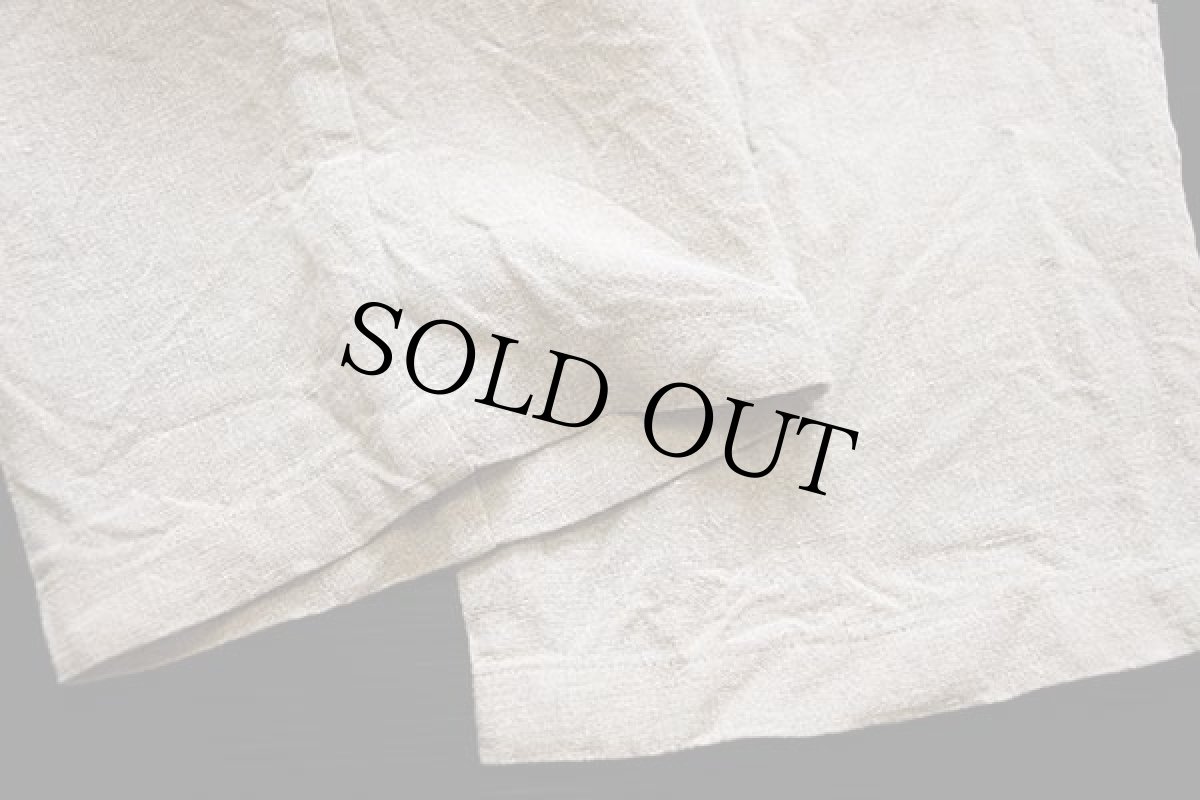 画像7: 90s J.CREW ツータック スラックス リネンパンツ グレーベージュ 34R (7)