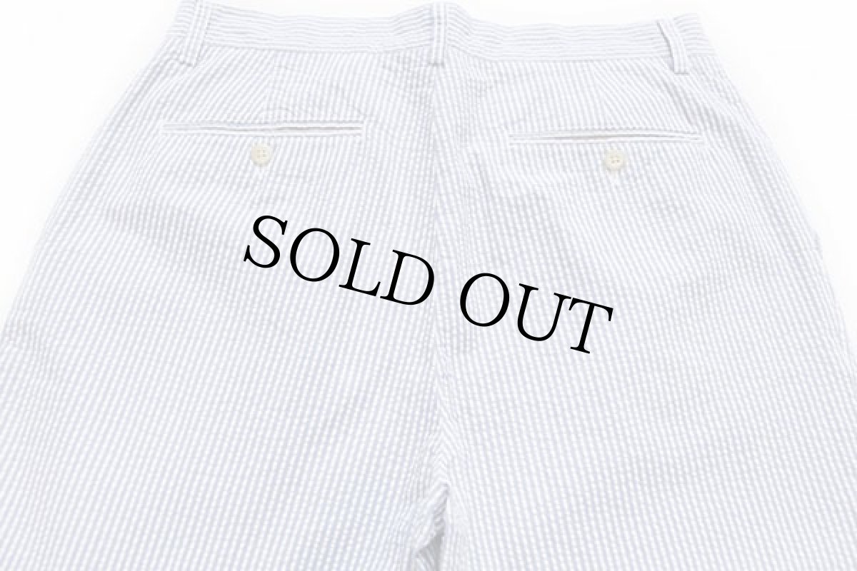 画像5: 00s ポロ ラルフローレン SUFFIELD PANT ストライプ スラックス コットン シアサッカーパンツ サックス×ホワイト w32 L32 (5)