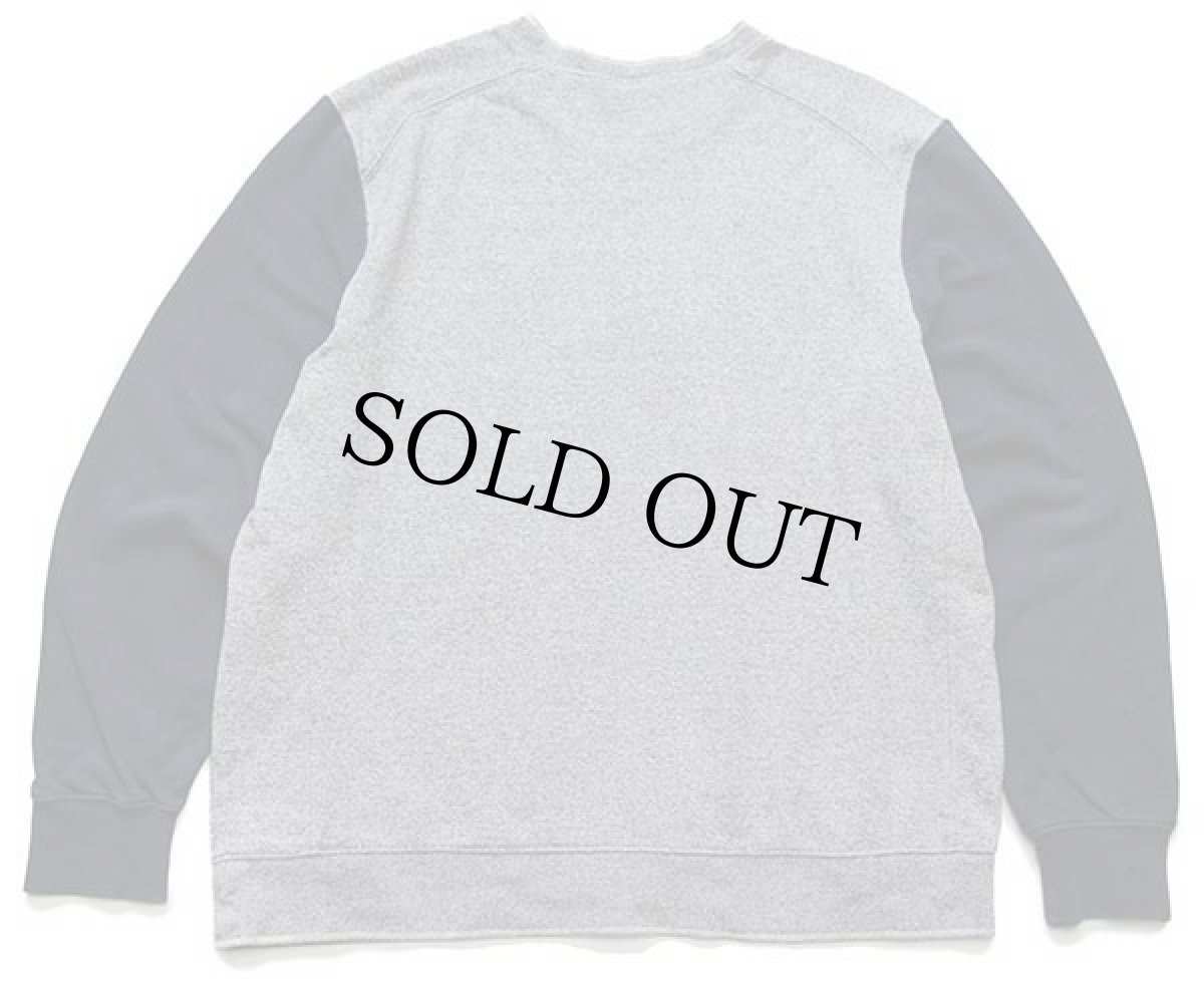 画像2: 00s NIKEナイキ AIR ビッグロゴ刺繍 ツートン 切り替え スウェット ごま塩×紺 L (2)