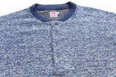 画像3: 90s イタリア製 Levi'sリーバイス ヘンリーネック パイル スウェット 霜降りブルー L (3)