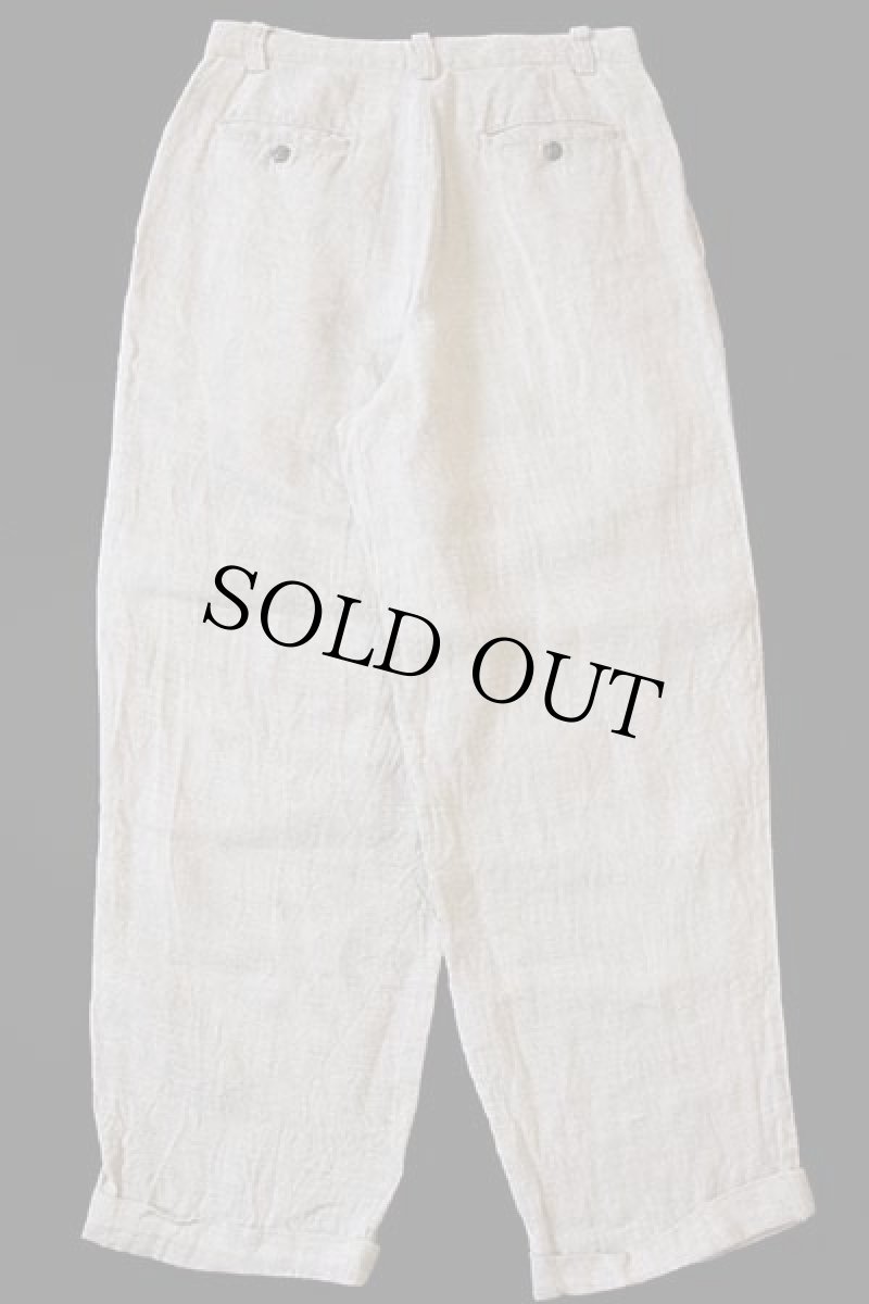 画像3: 90s GAPギャップ Easy Fit ツータック スラックス リネンパンツ グレーベージュ w30 L30 (3)