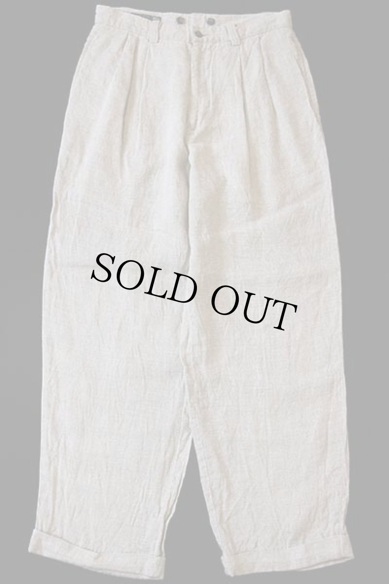 画像2: 90s GAPギャップ Easy Fit ツータック スラックス リネンパンツ グレーベージュ w30 L30 (2)