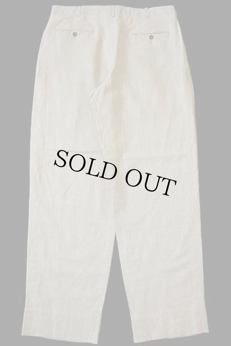 画像3: 90s SLATES スリータック スラックス リネン×コットンパンツ ベージュ w35 L32 (3)