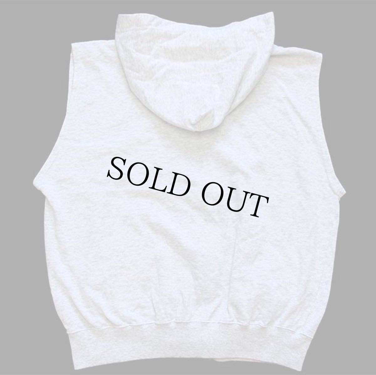 画像2: 90s Championチャンピオン スクリプト ロゴ刺繍 スウェットベスト ジップパーカー 杢ライトグレー M (2)