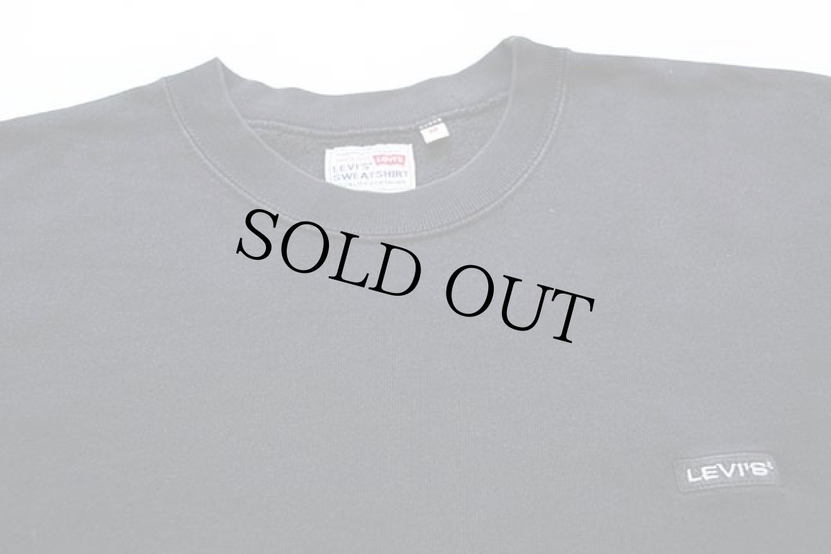 画像3: 90s イタリア製 LEVI'Sリーバイス ワンポイント コットン スウェット 黒 M★ユーロ (3)