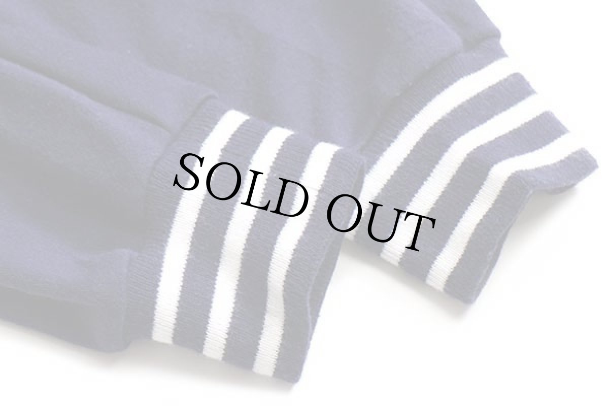 画像6: 70s STAGWHITES 無地 ハイネック アクリル トラックジャケット 紺×白 L★ジャージ (6)