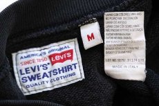 画像4: 90s イタリア製 LEVI'Sリーバイス ワンポイント コットン スウェット 黒 M★ユーロ (4)