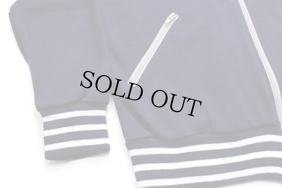 画像5: 70s STAGWHITES 無地 ハイネック アクリル トラックジャケット 紺×白 L★ジャージ (5)