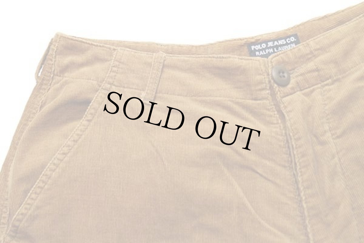 画像3: 00s POLO JEANSポロ ジーンズ ラルフローレン コットン コーデュロイ カーゴ ショートパンツ 茶 31★ショーツ (3)