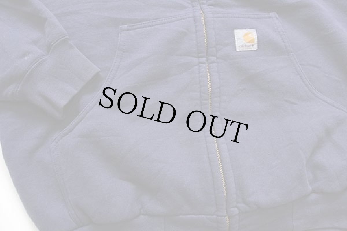 画像5: 00s メキシコ製 carharttカーハート ライナー付き スウェット ジップパーカー ナス紺 (5)