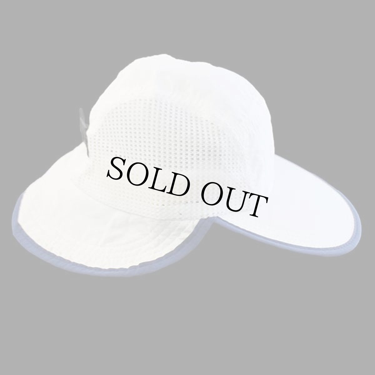 画像4: デッドストック★00s USA製 Mental ナイロン メッシュ フィッシングキャップ 白×青 L (4)