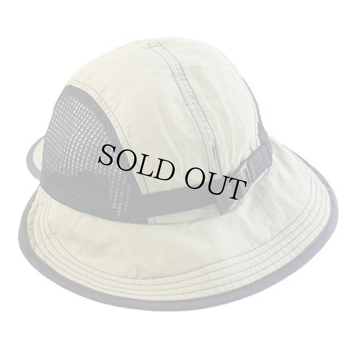 画像2: デッドストック★00s Mental ナイロン メッシュ フィッシングキャップ グレーベージュ×黒 L/XL (2)