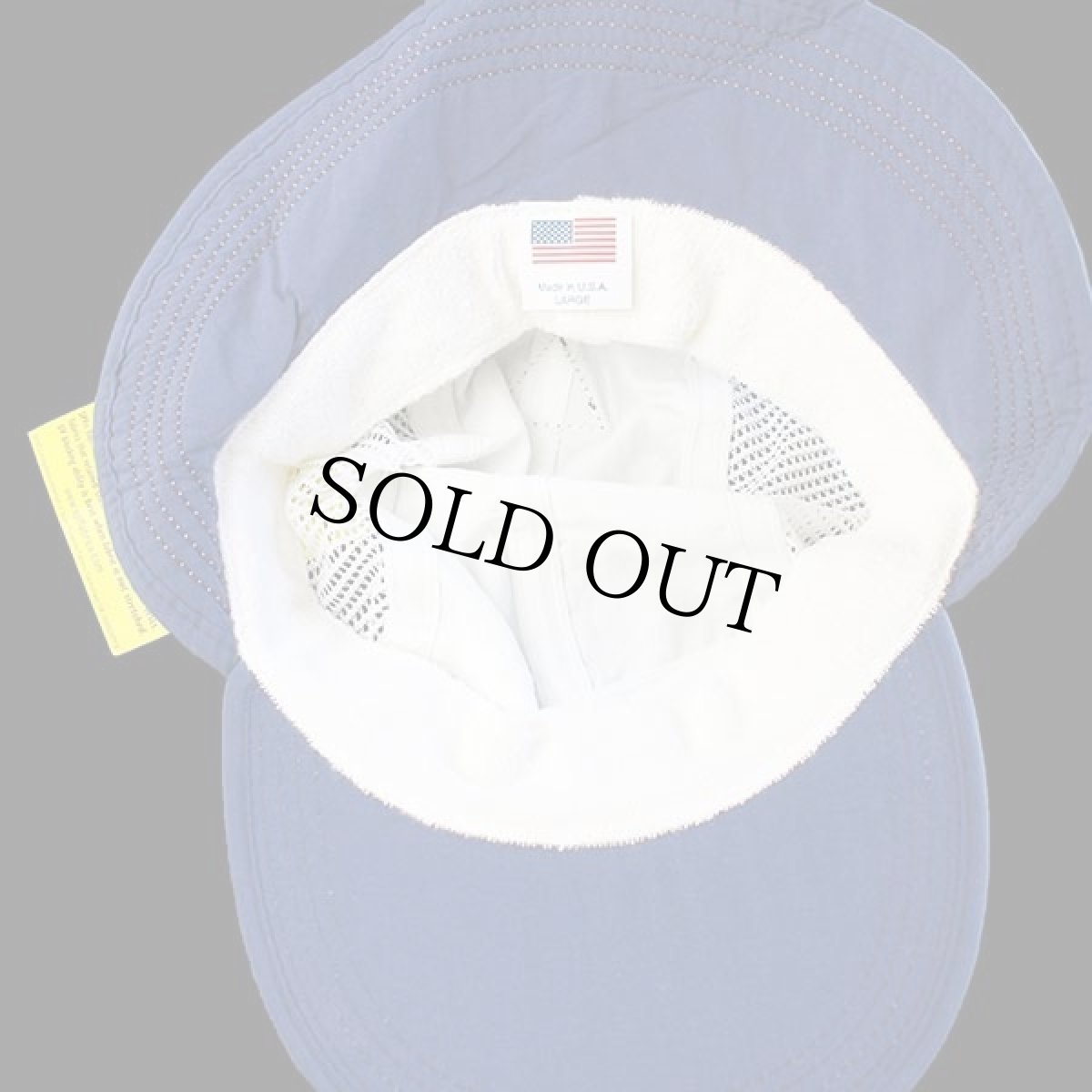 画像6: デッドストック★00s USA製 Mental ナイロン メッシュ フィッシングキャップ 白×青 L (6)