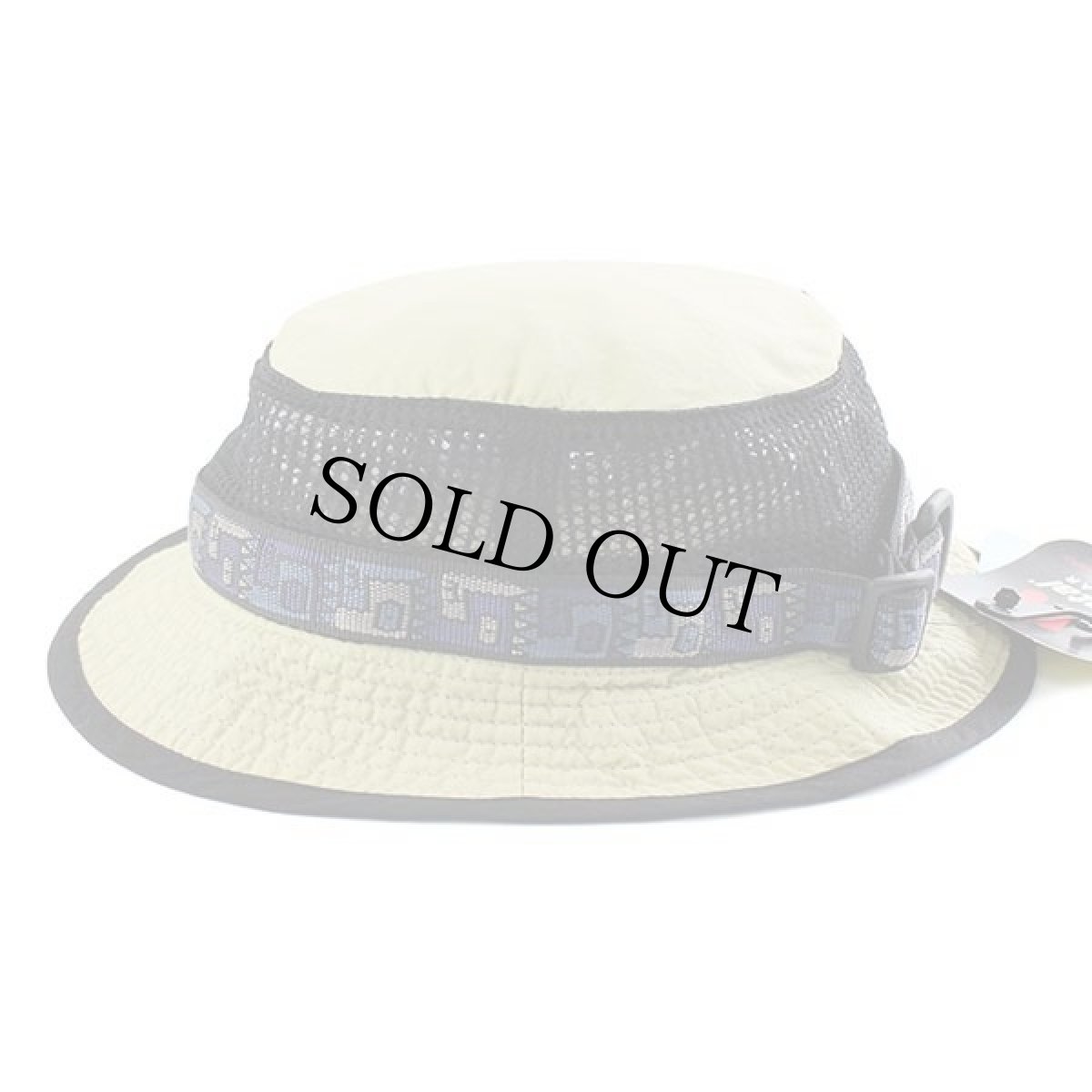 画像3: デッドストック★00s Mental チロリアンテープ ナイロン メッシュ フィッシングハット カーキ×黒 L/XL (3)