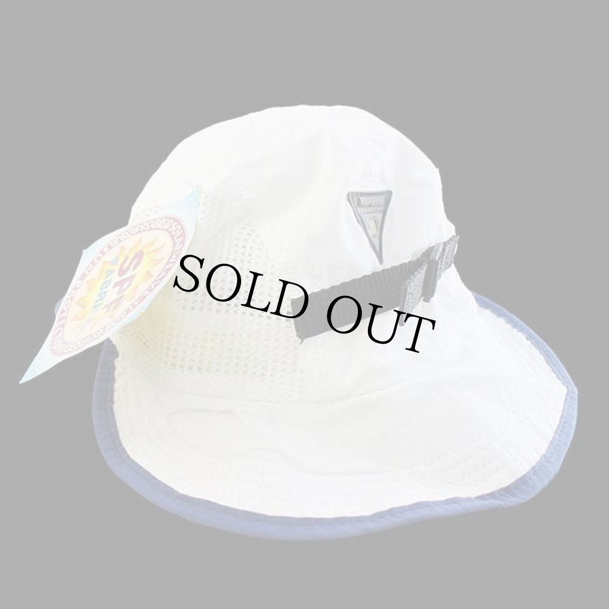 画像2: デッドストック★00s USA製 Mental ナイロン メッシュ フィッシングキャップ 白×青 L (2)