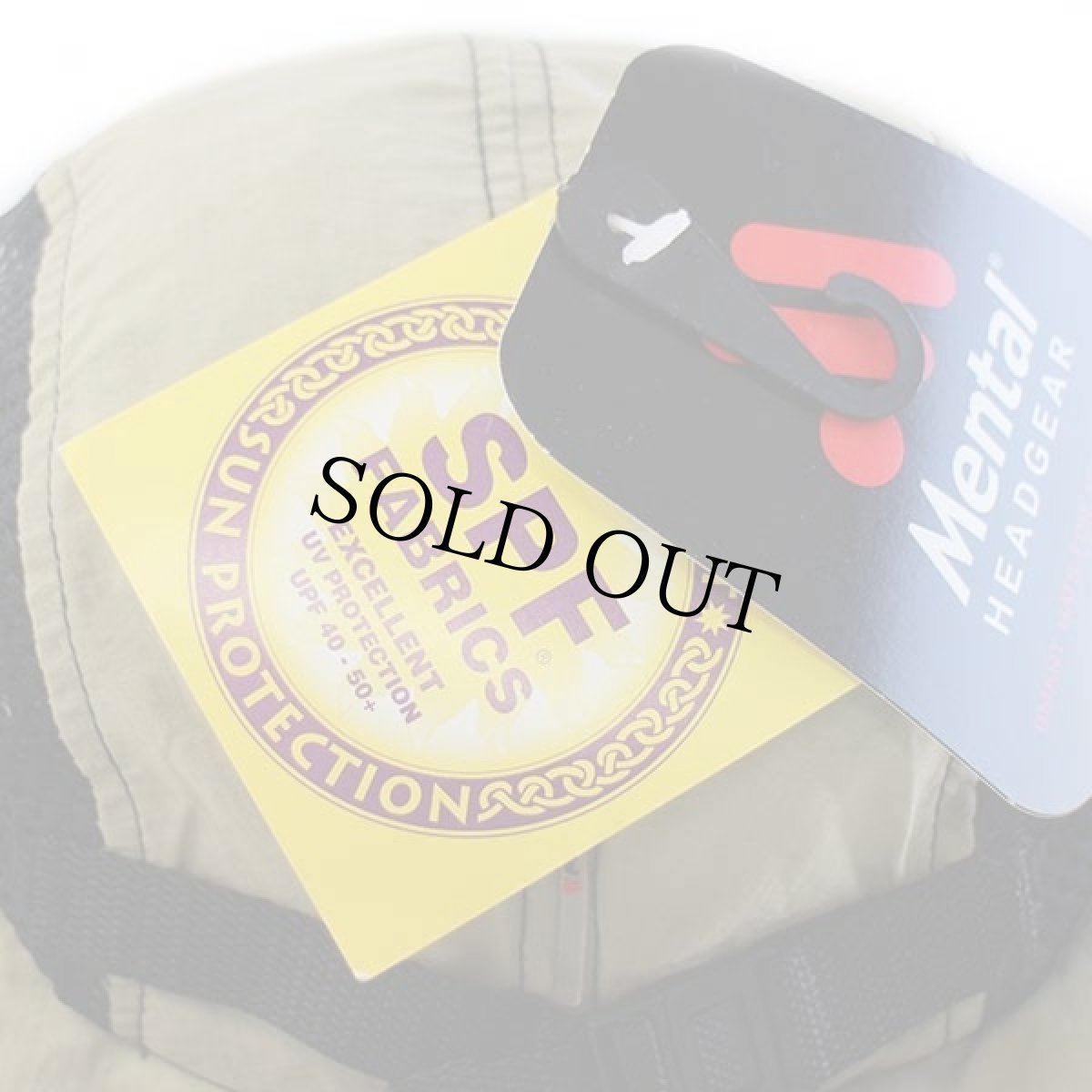 画像7: デッドストック★00s Mental ナイロン メッシュ フィッシングキャップ グレーベージュ×黒 L/XL (7)