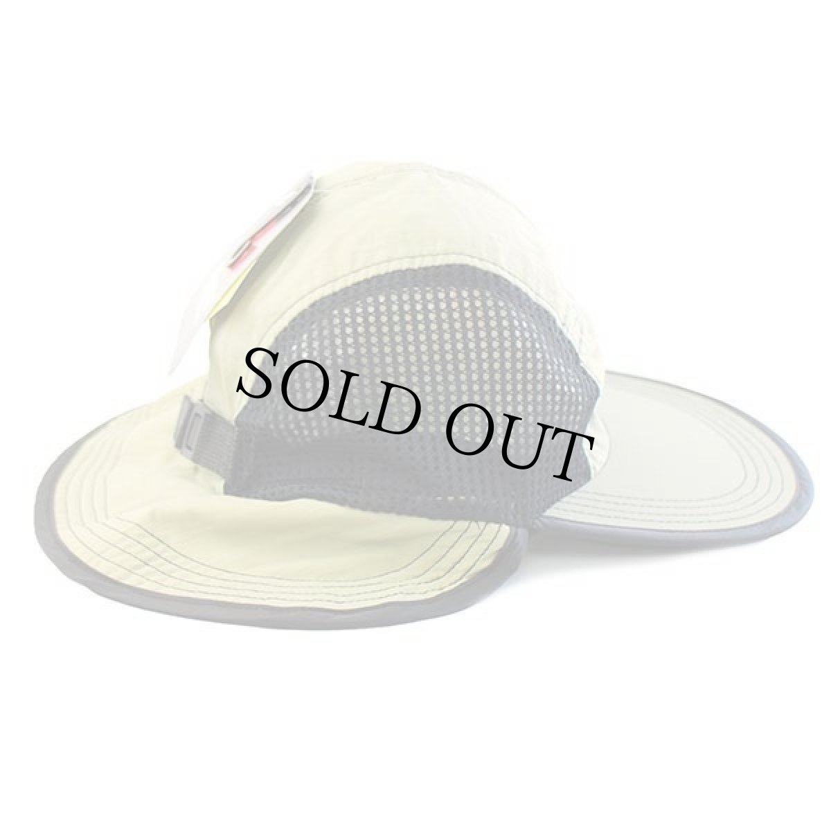 画像4: デッドストック★00s Mental ナイロン メッシュ フィッシングキャップ グレーベージュ×黒 L/XL (4)