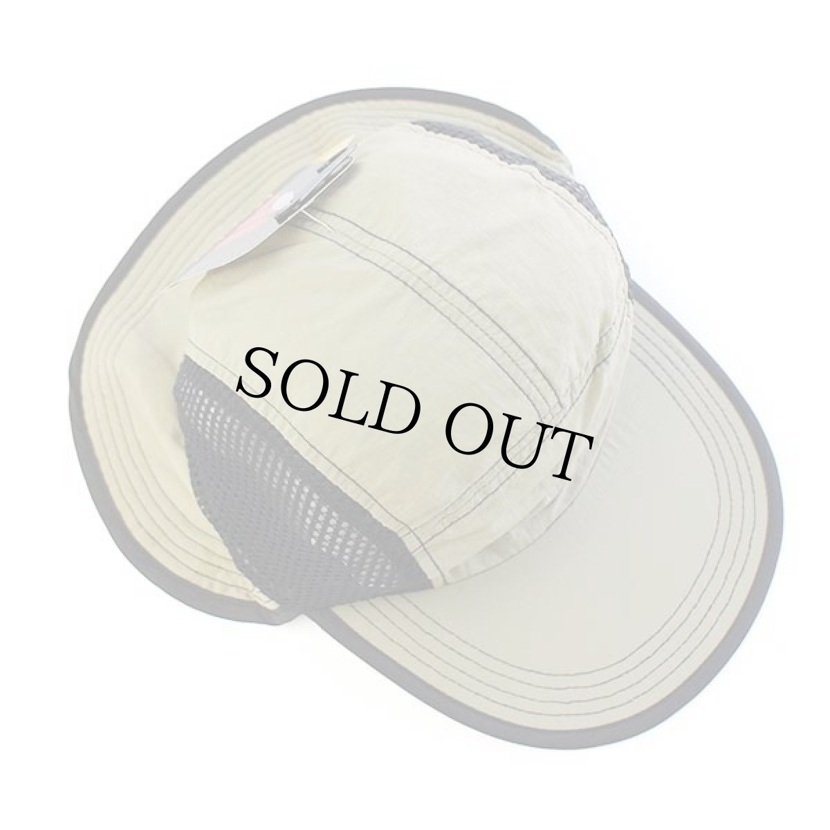 画像5: デッドストック★00s Mental ナイロン メッシュ フィッシングキャップ グレーベージュ×黒 L/XL (5)