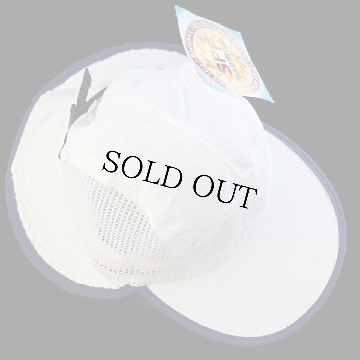 画像5: デッドストック★00s USA製 Mental ナイロン メッシュ フィッシングキャップ 白×青 L (5)