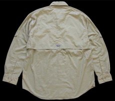 画像2: 90s Columbiaコロンビア PFG ナイロン フィッシングシャツ ベージュ S (2)