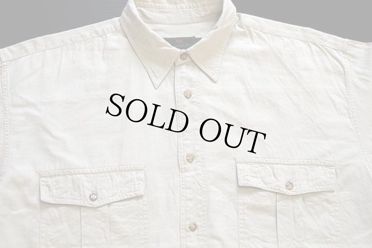 画像3: 80s ABERCROMBIE&FITCH 無地 コットンシャツ ベージュ L★アバクロ (3)